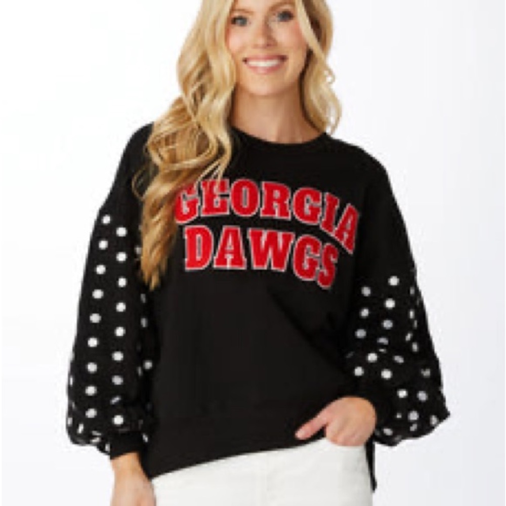 The Georgia Bulldog Varsity  cropped Pullover Size Small. 100% Cotton. NWOT